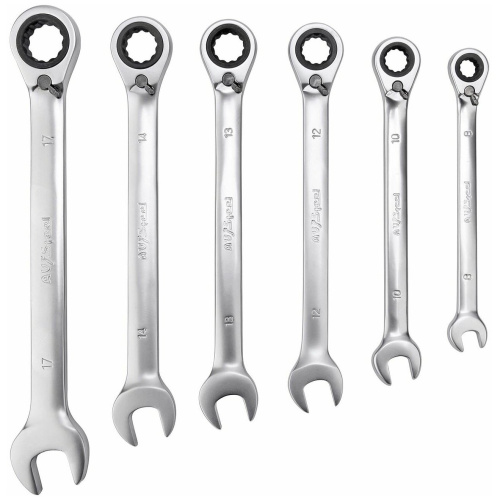 Набор ключей AV Steel AV-035160 комбинированных 8-17мм 6 предметов трещоточных с реверсом