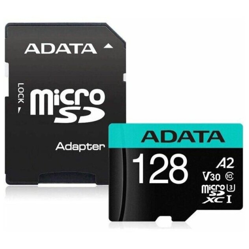 Карта памяти A-Data Premier Pro (AUSDX128GUI3V30SA2-RA1) microSDXC 128Gb Class10 + adapter