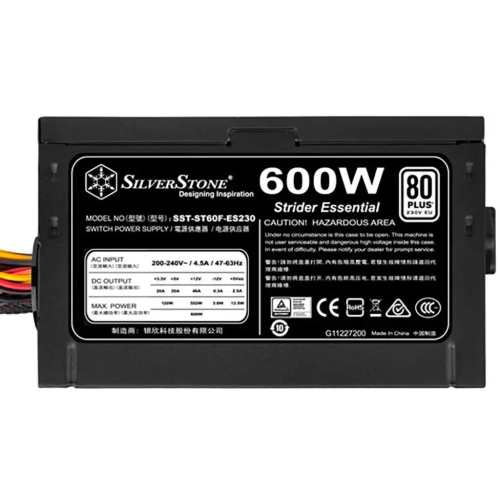 Блок питания SILVERSTONE Strider ST600P (G540ST600E23220), 600Вт, 120мм, черный, retail