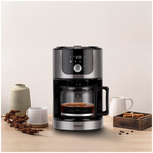 Кофемашина Kitfort КТ-782 нерж/черный