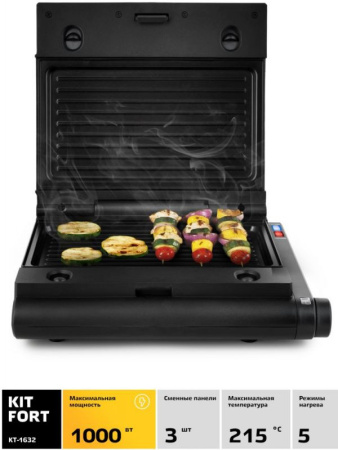 Электрогриль Kitfort КТ-1632 черный
