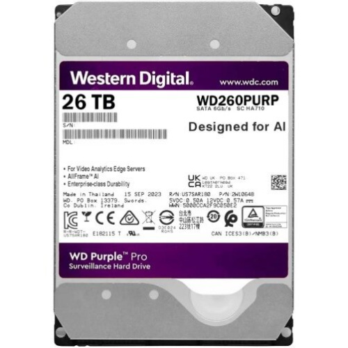 HDD WD Purple Pro 26TB WD260PURP (7200rpm) 512Mb SATA-III 3.5"