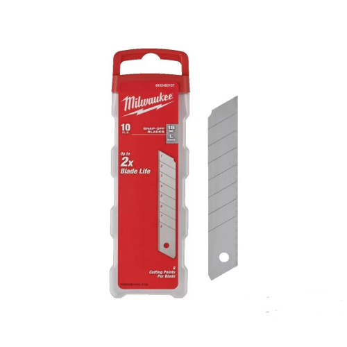 Лезвия для выдвижных ножей Milwaukee 4932480107 18мм 10шт