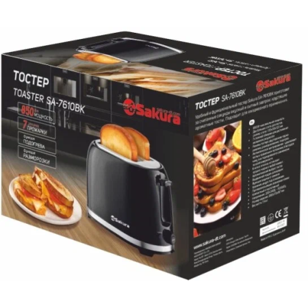 Тостер SAKURA SA-7610BK 850Вт черный