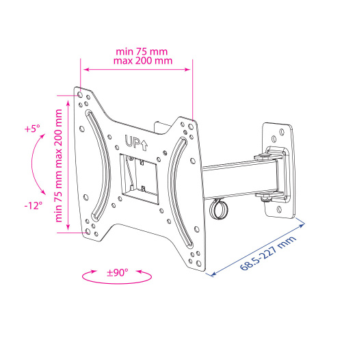 Кронштейн Kromax OPTIMA-203 черный