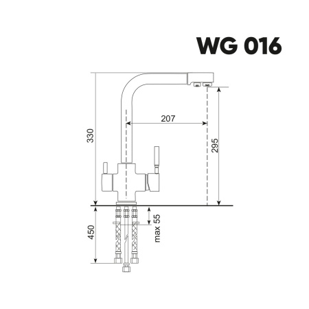 Смеситель Weissgauff WG 01602 Beige