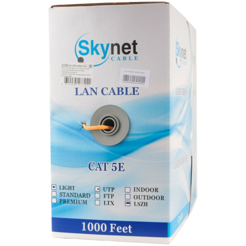 Витая пара SkyNet Light CSL-UTP-LSZH-4-CU оранжевый