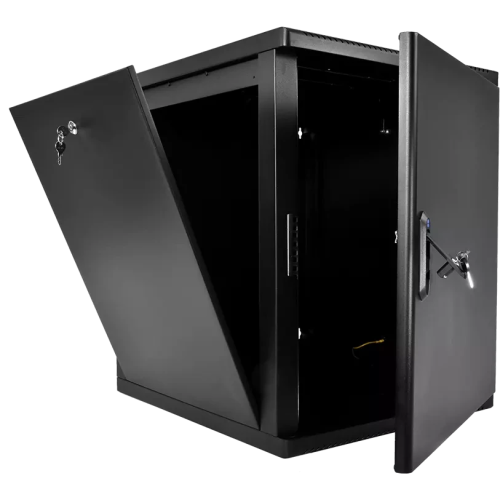 Шкаф коммутационный ЦМО ШРН-М-12.500.1-9005 настенный 12U 600x456мм черный