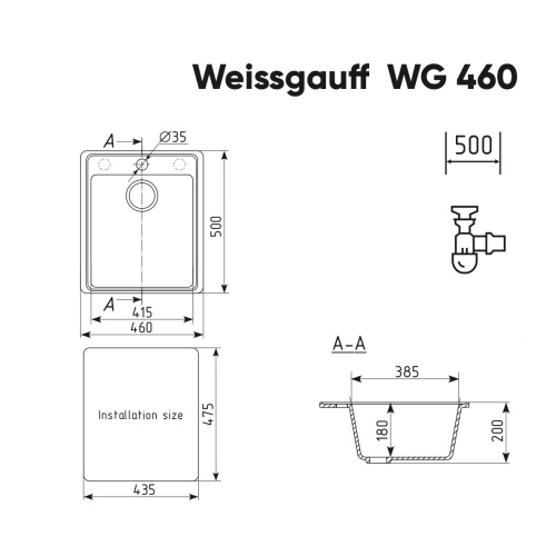 Мойка Weissgauff WG 46007 Deep Black
