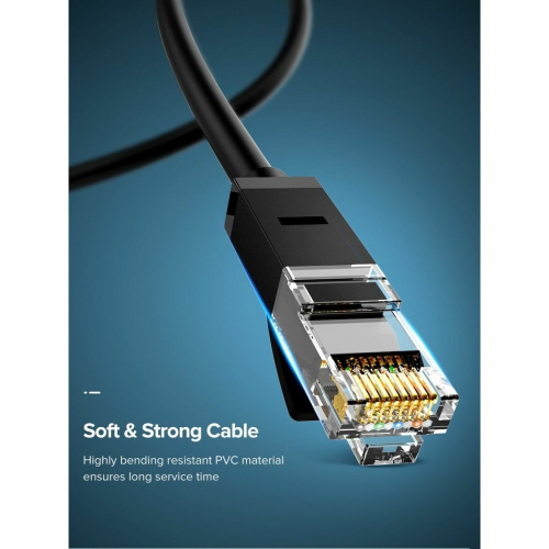 Кабель сетевой UGREEN NW102 (20168) Cat 6 8-Core U/UTP Ethernet Cable 30m Black