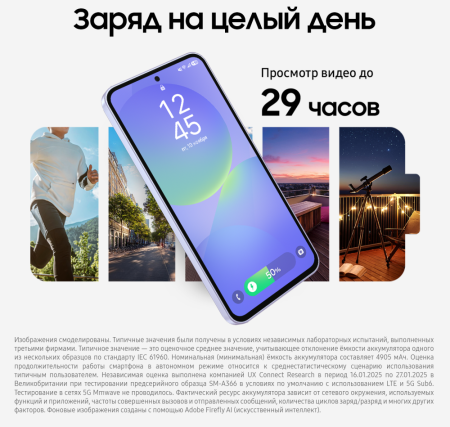 Смартфон Samsung Galaxy A36 8/256 Гб 5G Лавандовый (A366E)
