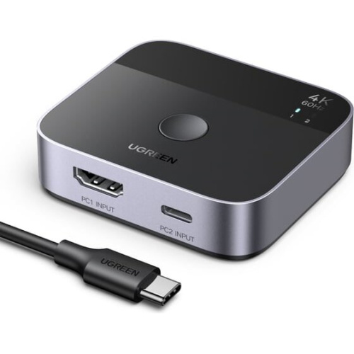 Переключатель UGREEN AW503 (55452) USB-C+HDMI Switch 2 In 1 Out Up to 4K@60Hz Black