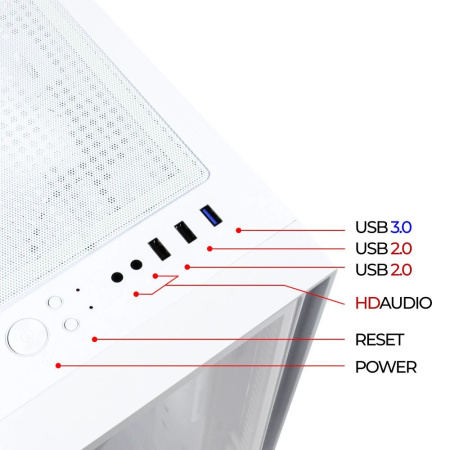 Корпус Ginzzu CL520 White mATX