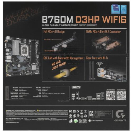 Материнская плата GIGABYTE B760M D3HP WIFI6
