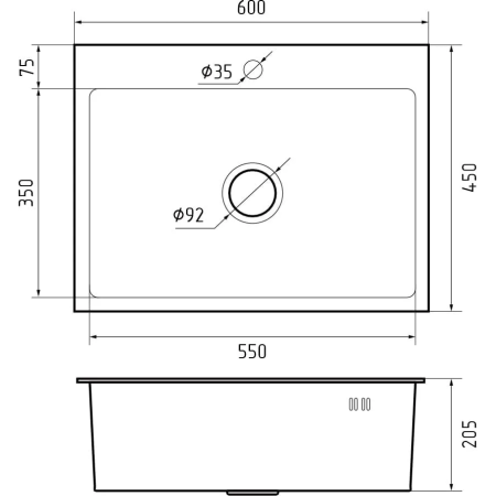 Мойка GranFest 6045 PVD графит