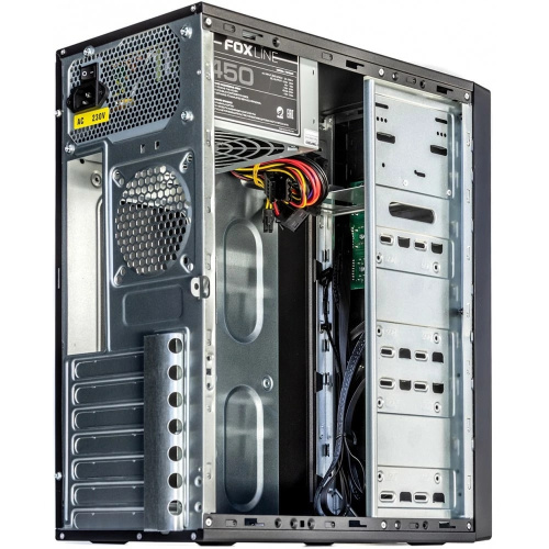 Корпус Foxline FL-301, ATX, 1x5.25EXT, 1x3.5EXT, 4x3.5INT, 4xUSB2.0, HDA, w/o FAN, w/o ATX PSU, no pwr cord