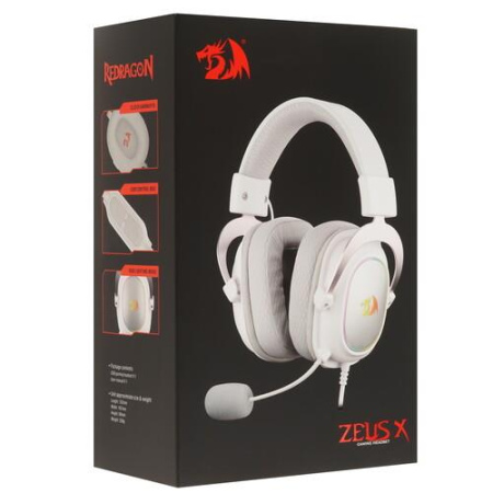 Проводные наушники Redragon Zeus X RGB белый