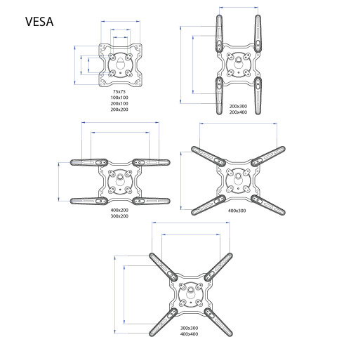 Кронштейн Kromax OPTIMA-406 серый