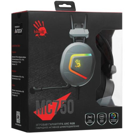 Проводные наушники A4Tech Bloody MC750 серый