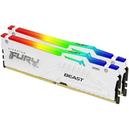 ОЗУ Kingston Fury Beast White RGB KF560C36BWE2AK2-32 32GB 6000Mhz DDR5 CL36 K2 kit 2*16 CL36