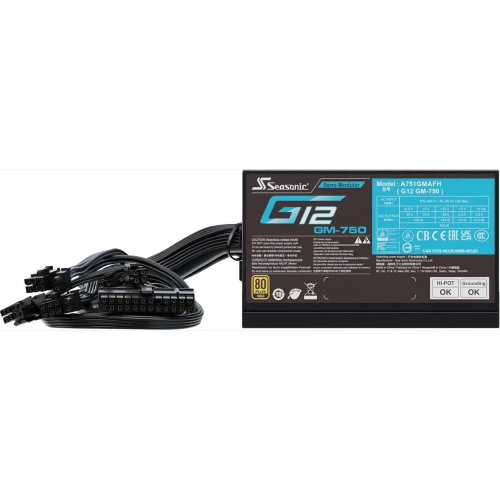 Блок питания Seasonic G12 GM-750 (g12 gm-750 ssr-750fm), 750Вт, 120мм, черный, retail