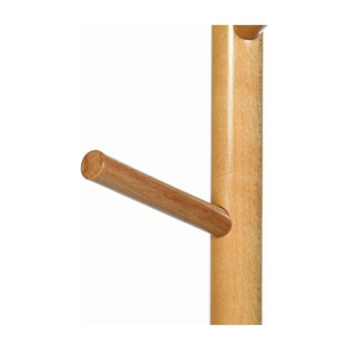 Вешалка-стойка BRABIX CR-1906 (606440) на мраморном диске, металл белый/дерево бук, 6 крючков