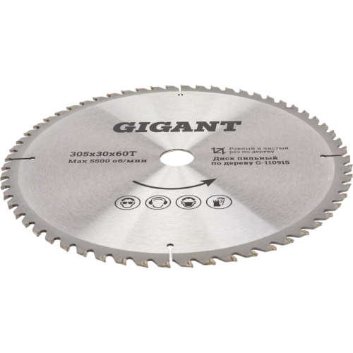 Диск пильный чистый рез по дереву Gigant G-110915 305x30x60Т
