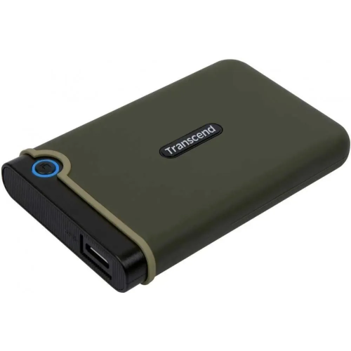 Внешний HDD 2TB Transcend StoreJet 25M3G (TS2TSJ25M3G), 2.5", USB 3.1, резиновый противоударный, Милитари зеленый