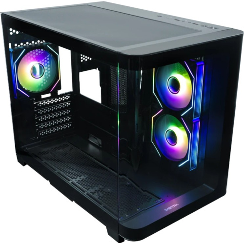 Корпус XASTRA QR500M 3ARGB C10-UC (QR500M-3FM12A-C10-UC) Black mATX/Aquarium/ 2 Curve Glass/3x120mm ARGB PWM FM fans/ Argb+PWM HUB 10port /Type-C