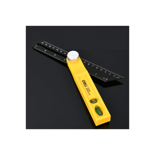 Угломер переставной-малка Deli DL7304 с пузырьковым уровнем 200мм