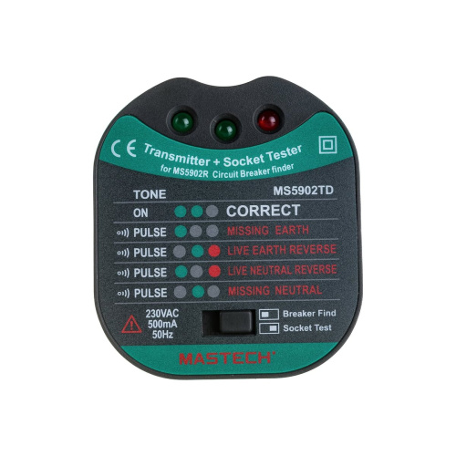 Детектор автоматических выключателей MASTECH MS5902RTD (00-00000753) тестер розеток