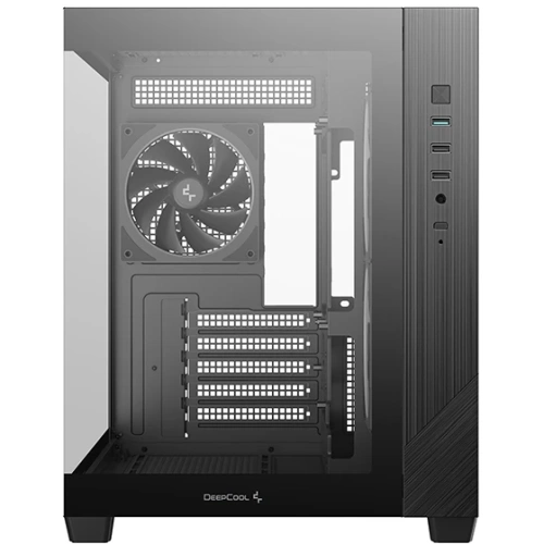 Корпус Deepcool CG330 3F без БП, боковое окно (панорама), 3x120mm ARGB PWM вентилятора, черный, mATX
