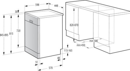 Посудомоечная машина Gorenje GS541D10X серый