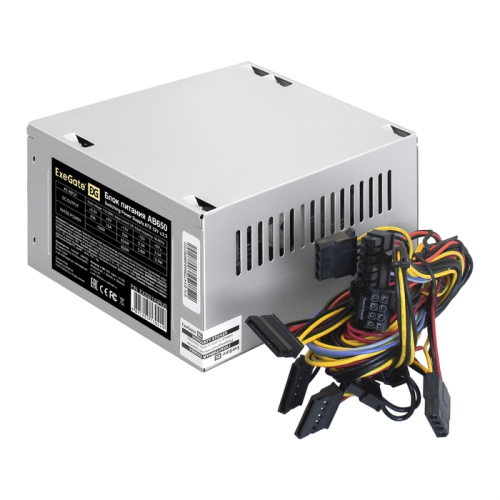 Блок питания ExeGate AB650 EX292143RUS 650W (ATX, 8cm fan, 24pin, 4+4pin, 3xSATA, 2xIDE, FDD)