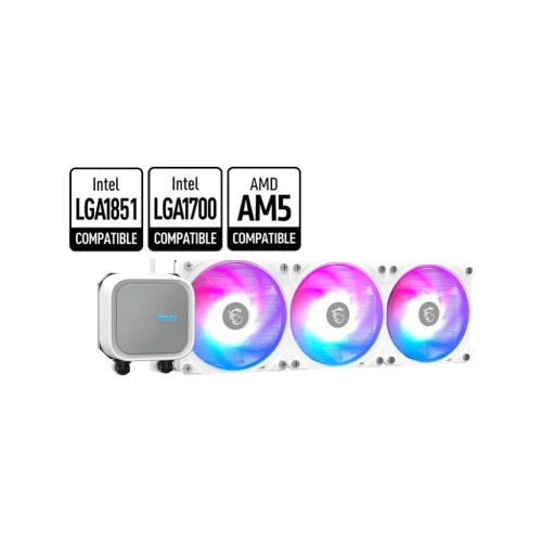 СВО MSI MAG CoreLiquid A13 360 White (306-7ZWDA21-L80) 3 x ARGB Gen2 Fan, ARGB Gen2 Block, Color Box, LGA1700, 1851, AM5