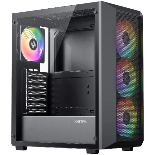 Корпус XASTRA A406 4ARGB Black (A406-4FC12A) ATX/Mesh tempered glass 4x120mm ARGB PWM fans