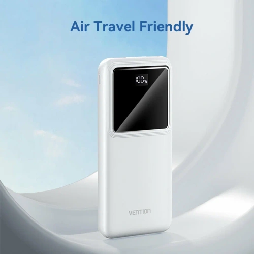 Внешний аккумулятор Vention FHKW0 10000mAh (M/C-A/A) 22.5W Белый с LED дисплеем