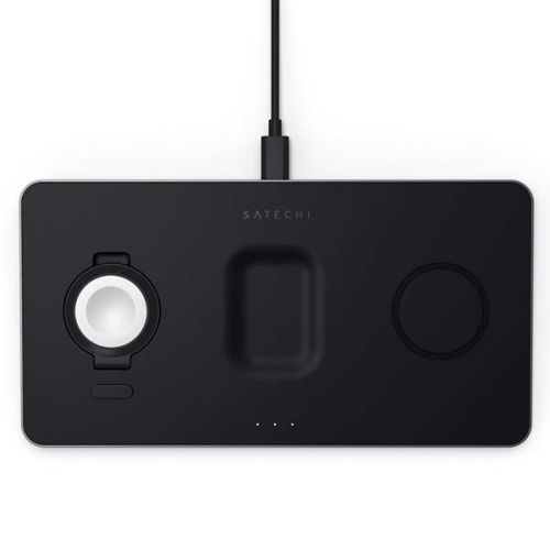 Беспроводное ЗУ Satechi ST-X3TWCPM Trio Wireless Charging Pad, серый космос