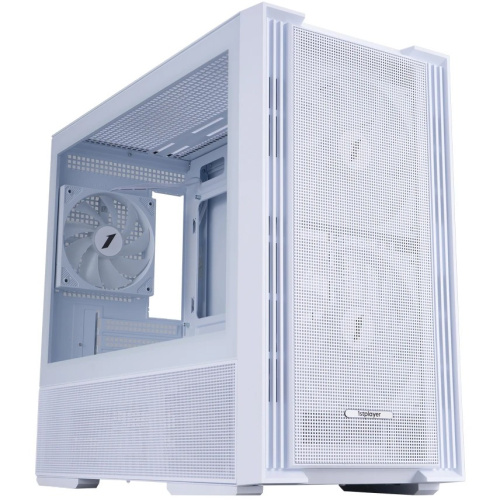 Корпус 1STPLAYER AU6 ARGB White (AU6-WH-2FA7-14-W-2FA7R-W-1FA7-W) / mATX / 2x140mm 3x120mm ARGB fans