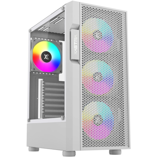 Корпус XASTRA A302 4FRGB White (A302-WH-FC120FRGB-4F-GL) ATX/Mesh/ tempered glass / 4x120mm FC120-FRGB fans