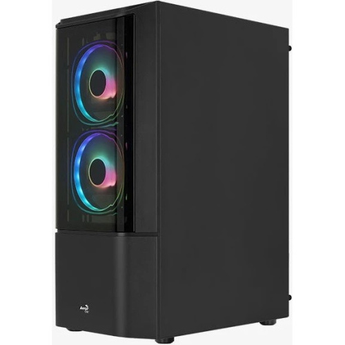 Корпус AEROCOOL Quantum-G-BK-v2 (4710562758511) Miditower ATX, micro ATX, mini-ITX W/PSU 7x12cm Fan (1 предустановлен) черный с окном