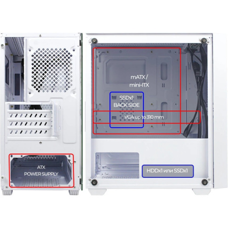 Корпус Ginzzu CL520 White mATX