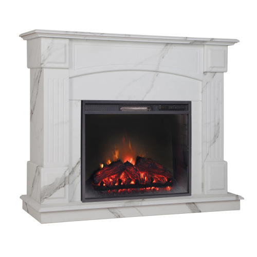 Электрокамин RealFlame Carolina 24/25,5 WT цвет мрамор белый с очагом Sparta 25,5 LED
