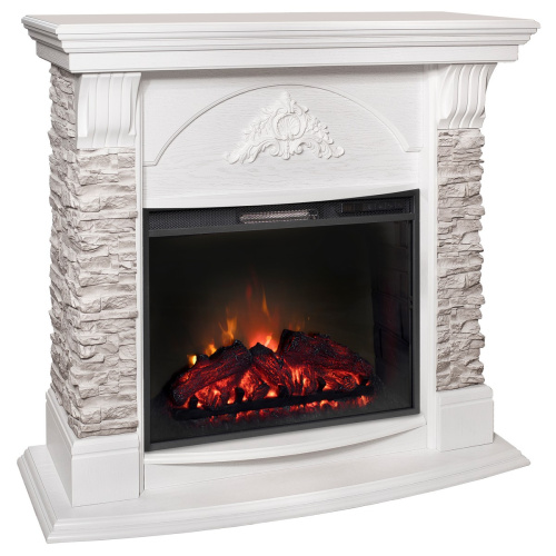 Электрокамин RealFlame Athena GR WT белый с очагом Sparta 25,5 LED