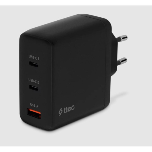 СЗУ TTEC 2SCG04S SmartCharger Trio GAN 120W PD Travel Charger 2 USB-C+USB-A Black