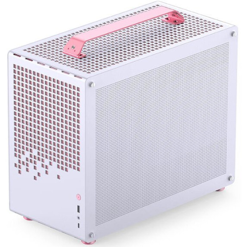 Корпус JONSBO Jonsplus Z20 Pink/White без БП, боковая панель из закал. стекла, mini-ITX, micro-ATX, бело-розовый
