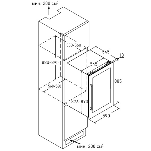 Винный холодильник ZUGEL ZCWI570DB