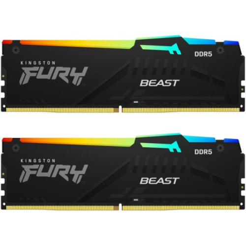 ОЗУ Kingston Fury Beast Black RGB KF556C36BBEAK2-64 64GB DDR5 5600 EXPO Non-ECC Unbuffered DIMM (Kit 2*32gb) 2RX8 36-38-38 1.25V 288-pin 16Gbit