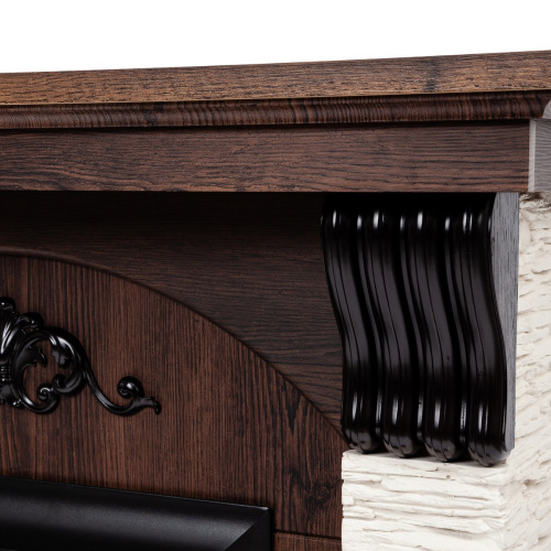 Электрокамин RealFlame Corfino NT орех с очагом Majestic Lux Black