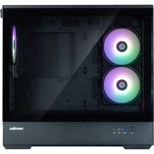 Корпус ZALMAN P30 V2, MATX, Black, Window, 2x3.5", 3x2.5", 1xUSB Type-C, 1xUSB3.0, Side 2x120mm ARGB, Rear 1x120mm ARGB, VGA support